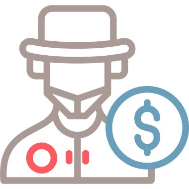 Para için. Web simgesi basit illüstrasyon