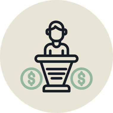 Para için. Web simgesi basit illüstrasyon