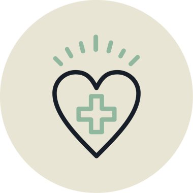 Tıbbi bakım ikonu, vektör illüstrasyonu