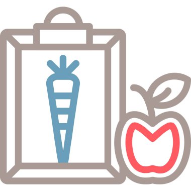 paketlenmiş yiyecek meyve simgesi ana hatları biçiminde