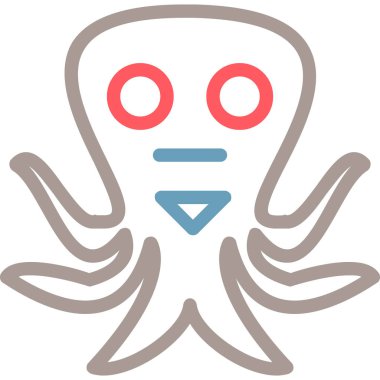 Ahtapot. Web simgesi basit illüstrasyon