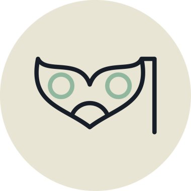 Şirin bir çizgi film maskesinin vektör çizimi