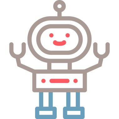 robot. Web simgesi basit illüstrasyon