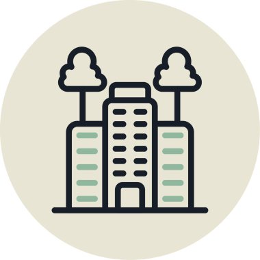 Şehir binaları simgesi modern illüstrasyon