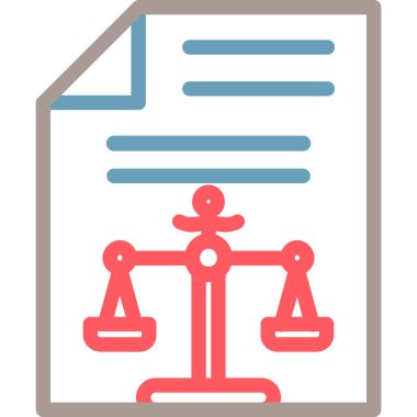 Adalet. Web simgesi vektör illüstrasyonu