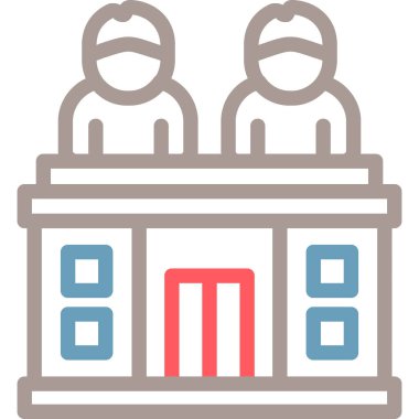Otelde. Web simgesi basit illüstrasyon