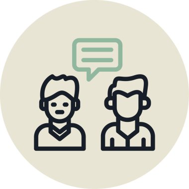 Moda tasarım tarzında müşteri destek simgesi.