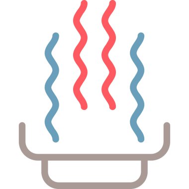 Sıcak sıcak yemek simgesi taslak biçiminde