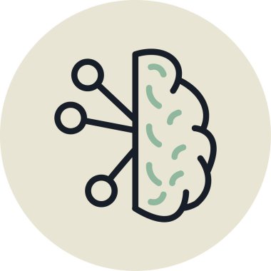 Beyin simgesi, vektör illüstrasyonu