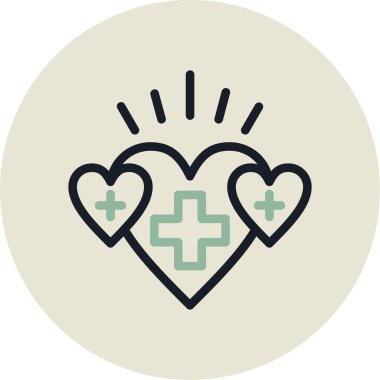 çapraz kalp simgesi, vektör illüstrasyonu