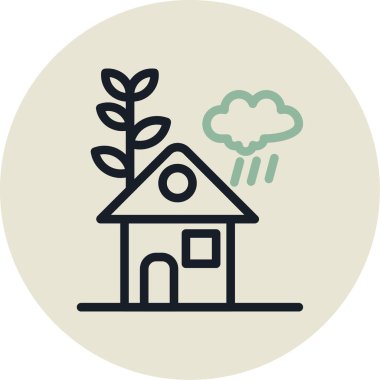 Bir ev simgesinin vektör illüstrasyonu