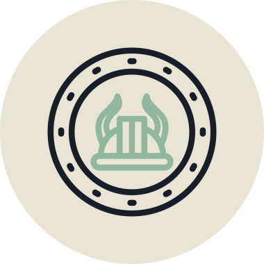 Eşsiz ateş çemberi çizgi vektör simgesi