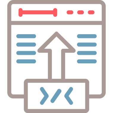 Web geliştirme vektörü renk çizgisi simgesi