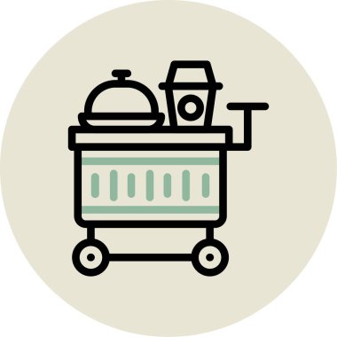 yemek arabası ikonu vektör illüstrasyonu