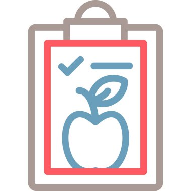 Elma simgesi ve vektör illüstrasyonlu pano