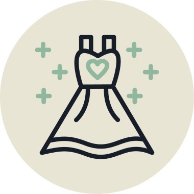 elbise simgesi, modern vektör resimleme tasarımı