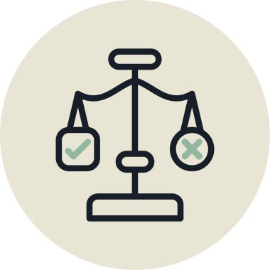 Hukuk ve adalet simgesinin vektör illüstrasyonu