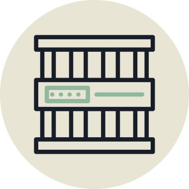 Ağ simgesi. Sunucu simgesinin vektör illüstrasyonu