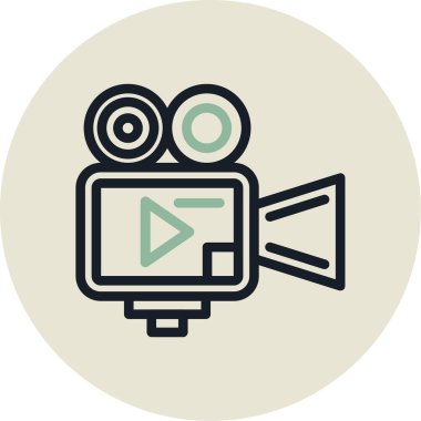 Bir film kamerasının vektör illüstrasyonu