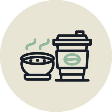 Bir kahve simgesinin vektör çizimi