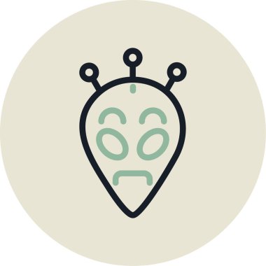 Moda Biçimli Uzaylı Simgesi İzole Arkaplan