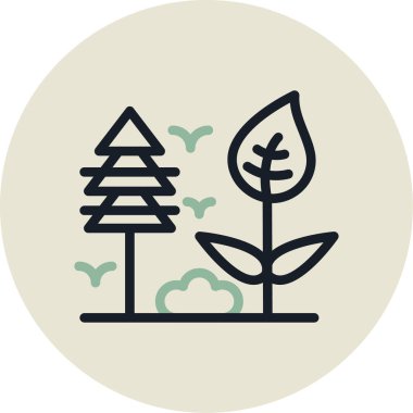 Ağaç simgesinin vektör illüstrasyonu