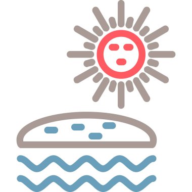 Sıcak güneş hava ikonu - ana hatları biçiminde