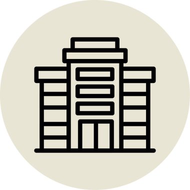 Bir bina simgesinin vektör illüstrasyonu