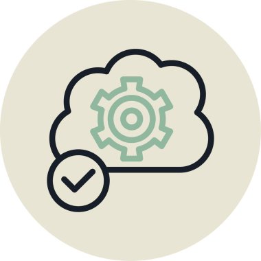 Bulut Ayarları Simgesi, Vektör İllüstrasyonu