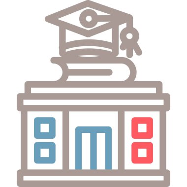 kitaplık simgesi, basit vektör illüstrasyonu