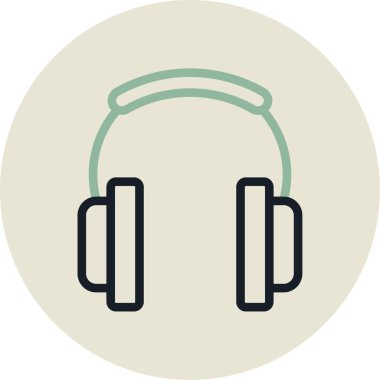 Kulaklık. Web simgesi basit illüstrasyon