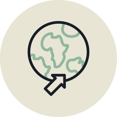 Yeryüzü ikonu, vektör illüstrasyonu