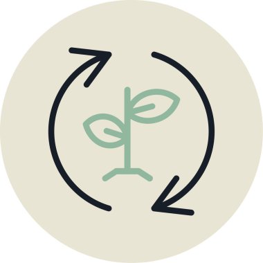 Bir bitki simgesinin vektör illüstrasyonu