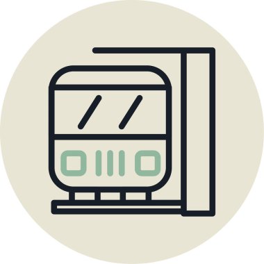 tren. Web simgesi basit illüstrasyon