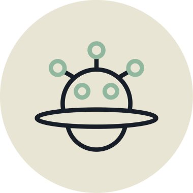 Moda biçimi izole edilmiş arkaplan UFO simgesi