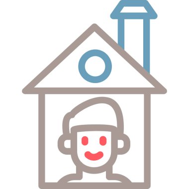 Bina. Web simgesi basit illüstrasyon