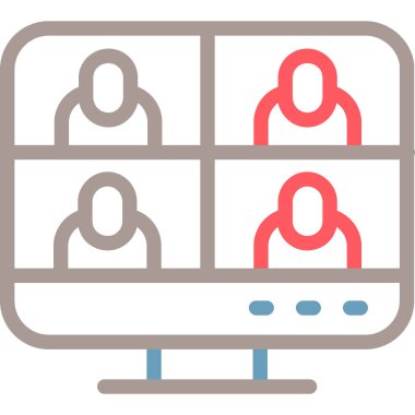 Online toplantı. Basit illüstrasyon