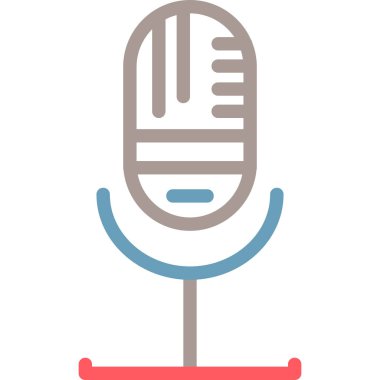 Mikrofon. Web simgesi basit illüstrasyon