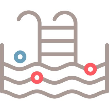 yüzme havuzu ikonu vektör illüstrasyonu