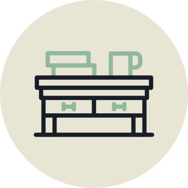 Mobilya modern simgesinin vektör illüstrasyonu