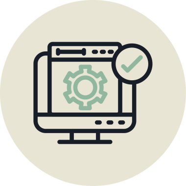 Web ayarı simgesi. Web tasarımı için web ayarları vektör simgelerinin basit illüstrasyonu.