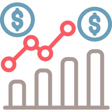 büyüme grafiği düz vektör sembolü