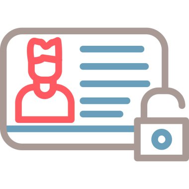 Kimlik kartı. Web simgesi basit illüstrasyon