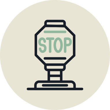 Dur işareti simgesinin vektör çizimi. dur işareti simgesi