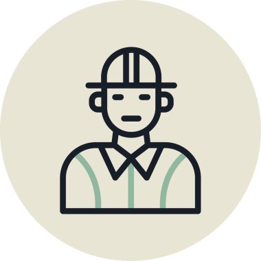 İşçi. Web simgesi basit illüstrasyon