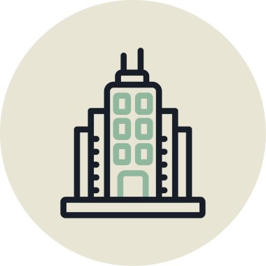 Şehir renkli vektör simgesi