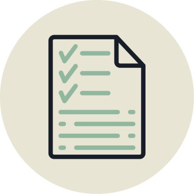 Kontrol listesi simgesi, basit illüstrasyon tasarımı