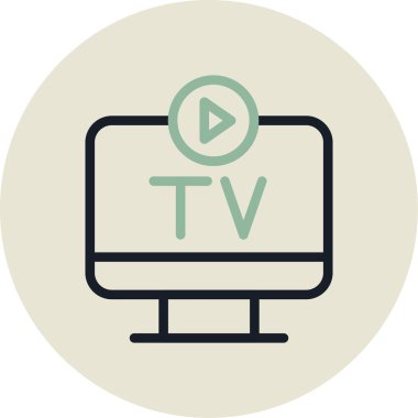 TV düz vektör simgesi
