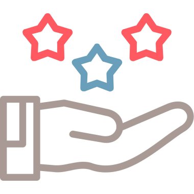 Yıldızlı el simge vektör illüstrasyon tasarımı