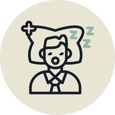 sleeping man icon in trendy design style